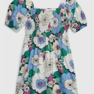 GAP Puff Sleeve Smocked Floral Dress